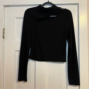 #74 AQUA CUT OUT RIB KNIT TOP BLOOMINGDALE'S EXCLUSIVE $58